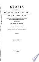 Storia della letteratura italiana di P.L. Ginguené ... Traduzione del prof. B. Perotti con note ed illustrazioni. Tomo primo [-duodecimo]