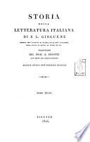 Storia della letteratura italiana di P.L. Ginguené ... Traduzione del prof. B. Perotti con note ed illustrazioni. Tomo primo [-duodecimo]