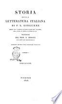 Storia della letteratura italiana di P. L. Ginguené ... Traduzione del prof. B. Perotti con note ed illustrazioni. Tomo primo [-duodecimo]