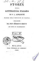 Storia della letteratura italiana di P. L. Ginguene ... traduzione del prof. Benedetto Perotti