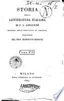 Storia della letteratura italiana di P. L. Ginguene ... traduzione del prof. Benedetto Perotti