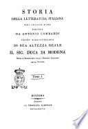 Storia Della Letteratura Italiana