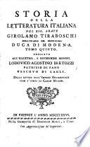 Storia Della Letteratura Italiana