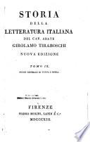 Storia della letteratura italiana: Indice generale di tutta l'opera