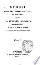 Storia della letteratura italiana nel secolo 18