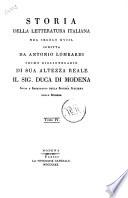 Storia della letteratura italiana nel secolo 18. scritta da Antonio Lombardi primo bibliotecario di sua altezza reale il sig. duca di Modena ... Tomo 1.[-4.]