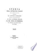 Storia della letteratura Italiana nel secolo XVIII
