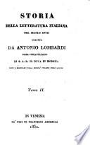 Storia della letteratura italiana nel secolo XVIII.