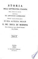 Storia della letteratura italiana nel secolo XVIII scritta da Antonio Lombardi