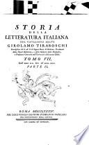 Storia della letteratura italiana: pte. 1-3. Dall'anno MD. fino all'anno MDC