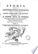 Storia della letteratura italiana. [With] Indice generale