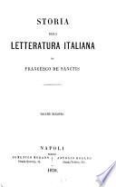 Storia della letturatura italiana di Francesco de Sanctis