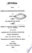 Storia della lingua e letteratura italiana in New-York