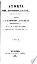Storia della Litteratura Italiana nel Secclo decimo-ottavo