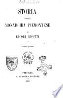 Storia della monarchia piemontese di Ercole Ricotti