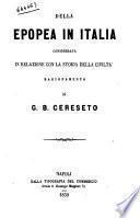 Storia della poesia in Italia lezioni G. B. Cereseto
