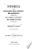 Storia della restaurazione della repubblica di Genova l'anno 1814