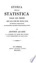 Storia della statistica ... sino alla fine del secolo xviii