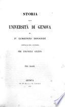 Storia della universita di Genova scritta dal P. Lorenzo Isnardi