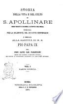 Storia della vita e del culto di s. Apollinare primo vescovo di Ravenna e apostolo dell'Emilia pubblicata per la solennità del suo 18. centenario e dedicata alla santità di n. s. Pio papa 9. dal prof. David Farabulini
