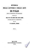 Storia delle lettere e delle arti in Italia giusta le reciproche loro rispondenze