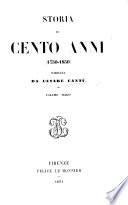 Storia di cento anni, 1750-1850, etc