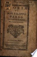 Storia di Don Filippo Pardo, arcivescovo di Manile nelle isole Filippine