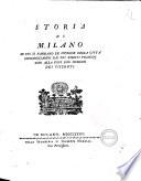 Storia di Milano. Tomo primo [-secondo][Pietro Verri]