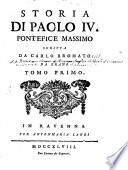 Storia di Paolo IV. Pontefice Massimo