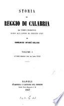 Storia di Reggio di Calabria ... sino all'anno ... 1797