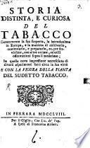 Storia distinta, e curiosa del tabacco