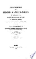 Storia documentata della epidemia di cholera-morbus in Genova nel 1854 e delle provvidenze ordinate dal municipio a vantaggio della pubblica e privata igiene