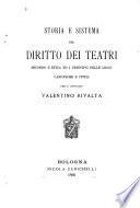 Storia e sistema del diritto dei teatri