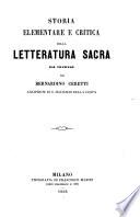 Storia elementare e critica della letteratura sacra dal francese pur Bernardino Ceretti