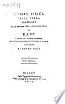 Storia Fisica Della Terra Compilata Sulle Traccie Della Geografia Fisica Di Kant (etc.)