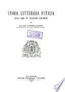 Storia letteraria d'Italia dal 1800 ai nostri giorni