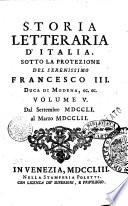 Storia letteraria d'Italia divisa in tre libri, il primo, e secondo de' quali trattano de' migliori libri usciti in Italia dal settembre 1748. fino al settembre 1749. Contiene il terzo importanti notizie di scuole introdotte, di musei, di osservazioni matematiche, di nuovi ritrovati, di scoperte anticaglie, di uomini illustri trapassati, e delle gesta loro