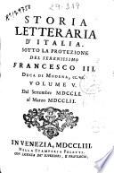 Storia letteraria d'Italia ...