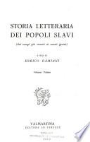 Storia letteraria dei popoli slavi