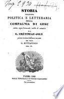 Storia religiosa politica e letteraria della Compagnia di Gesu