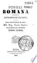 Storia romana dalla fondazione di Roma sino alla battaglia di Azio
