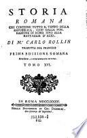 Storia romana incominciando dalla fondazione di Roma sino alla battaglia d'azio, cioe'sino al fine della repubblica