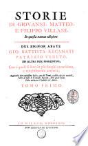 Storie di Giovanni, Matteo e Filippo Villani