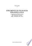 Strumenti di filologia pirandelliana