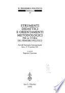 Strumenti didattici e orientamenti metodologici per la storia del pensiero politico