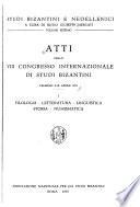 Studi bizantini e neoellenici