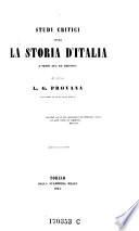 Studi critici sovra la storia d'Italia a'tempi del re Ardoino