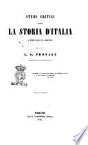 Studi Critici Sovra la Storia d'Italia a Tempi del Re Ardoino