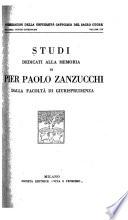 Studi dedicati alla memoria di Pier Paolo Zanzucchi