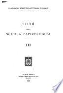 Studî della Scuola papirologica